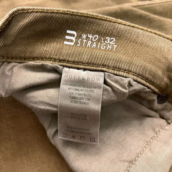 Mott & Bow Straight Jeans Distressed Khaki Sz 40x32 - Picture 3 of 10